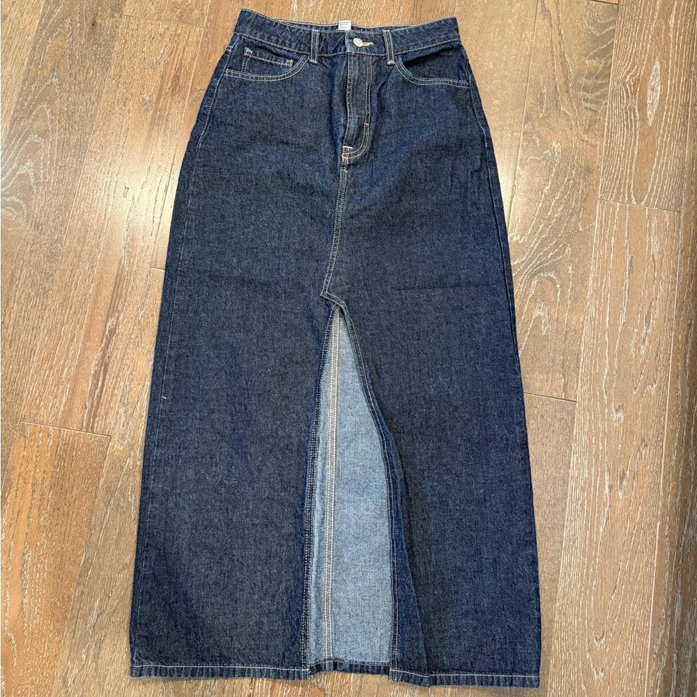 Forever 21 Dark Blue Denim Maxi Skirt